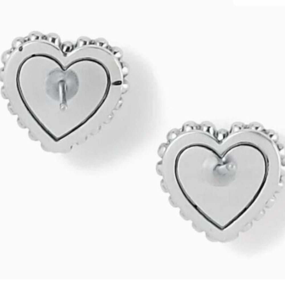 Gold and Silver Heart Earrings - Picture 3 of 3